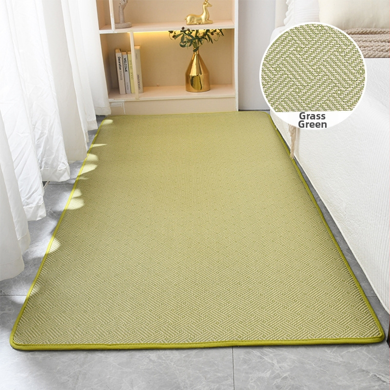 Letná slamená rohožka na spanie, ručne pletená štvorcová rohožka v štýle tatami do spálne, ľahko skladná.