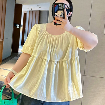 Γυναικείο Dopamine T‑shirt σε μεγάλο μέγεθος, καλοκαίρι, κοντομάνικο, φαρδιά γραμμή, κάλυψη κοιλιάς, μοντέρνο τοπ