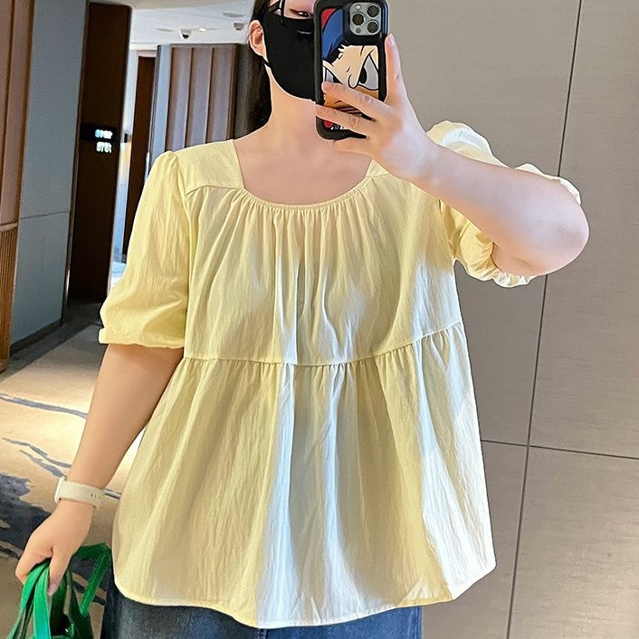 Γυναικείο Dopamine T‑shirt σε μεγάλο μέγεθος, καλοκαίρι, κοντομάνικο, φαρδιά γραμμή, κάλυψη κοιλιάς, μοντέρνο τοπ