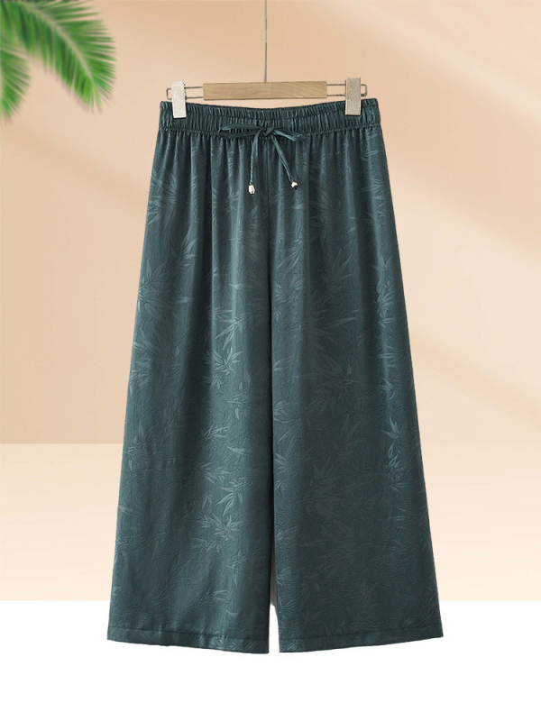 Κομψά παντελόνια wide-leg με ψηλή μέση για καλοκαίρι, ελαφρύ ύφασμα και όμορφη πτώση, μήκος 3/4, για ώριμες γυναίκες