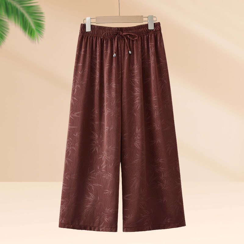 Κομψά παντελόνια wide-leg με ψηλή μέση για καλοκαίρι, ελαφρύ ύφασμα και όμορφη πτώση, μήκος 3/4, για ώριμες γυναίκες