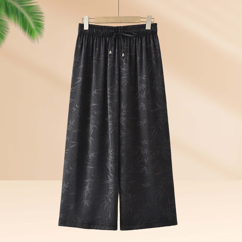 Κομψά παντελόνια wide-leg με ψηλή μέση για καλοκαίρι, ελαφρύ ύφασμα και όμορφη πτώση, μήκος 3/4, για ώριμες γυναίκες