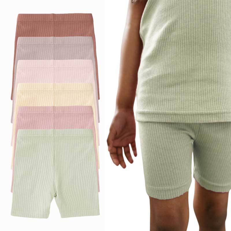 Βρεφικά σορτς από οργανικό βαμβάκι, unisex, για νεογέννητα, μονόχρωμα, με ριμπ ύφανση, άνοιξη και καλοκαίρι
