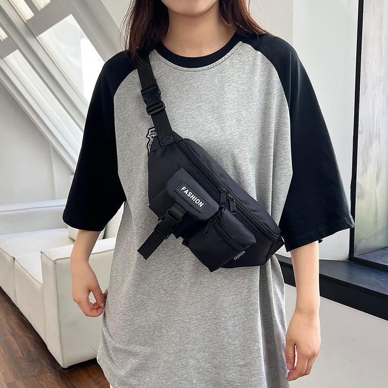 Trendová unisex crossbody kabelka, streetwear v kórejskom štýle s hongkonskou atmosférou roku 2025