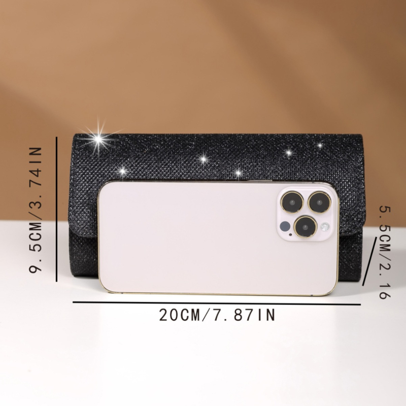 PVC μίνι τσάντα clutch με αλυσίδα – λαμπερή βραδινή τσάντα για πάρτι