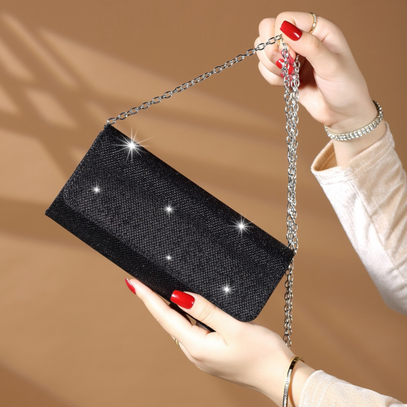 PVC μίνι τσάντα clutch με αλυσίδα – λαμπερή βραδινή τσάντα για πάρτι