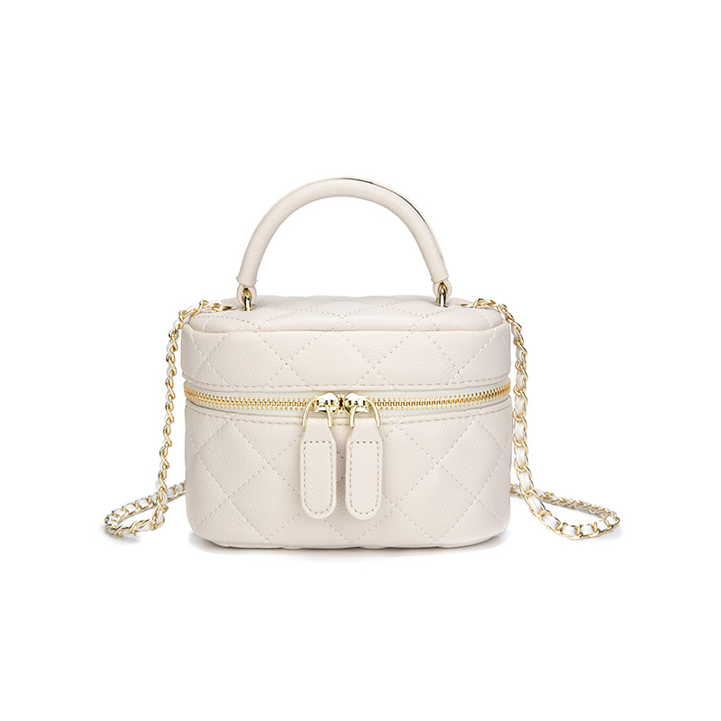 Τσάντα σε στυλ Chanel με διαμαντοειδές quilting και αλυσίδα, ευέλικτή χειραποσκευή ή crossbody, θήκη για κινητό
