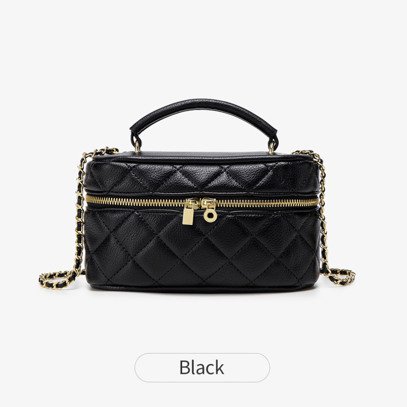 Τσάντα σε στυλ Chanel με διαμαντοειδές quilting και αλυσίδα, ευέλικτή χειραποσκευή ή crossbody, θήκη για κινητό