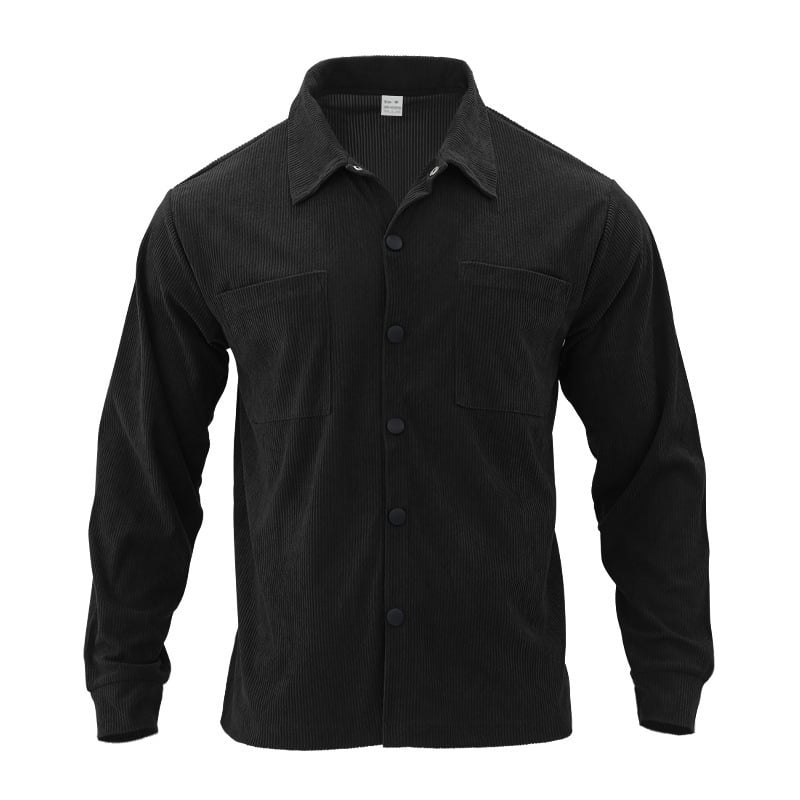 Ανδρικό πουκάμισο από corduroy, μακριά μανίκια, casual εξωτερικό με στυλ cardigan, άνετη γραμμή, φθινοπωρινό/χειμερινό 2024