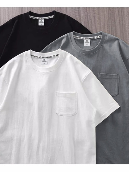 Λευκό T‑shirt με τσέπη, κοντό μανίκι, unisex, άνετη γραμμή, καλοκαίρι, βαμβάκι