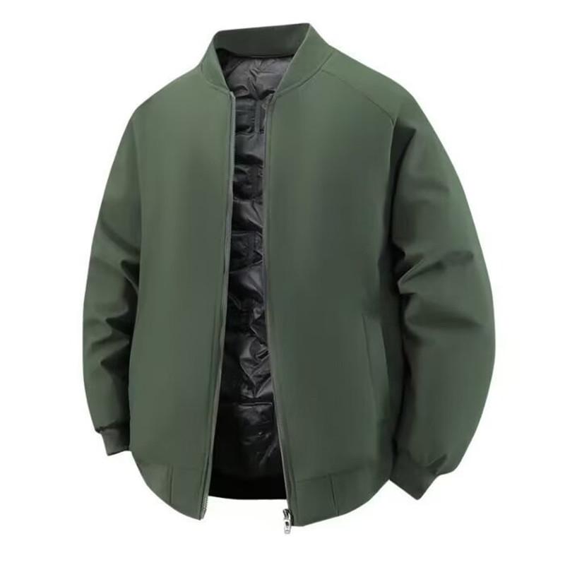 Ανδρικό μπουφάν με γιακά μπέιζμπολ – νέο μοντέλο 2025 για άνοιξη/φθινόπωρο, casual χαλαρή γραμμή, μονόχρωμο εργασιακό μπουφάν