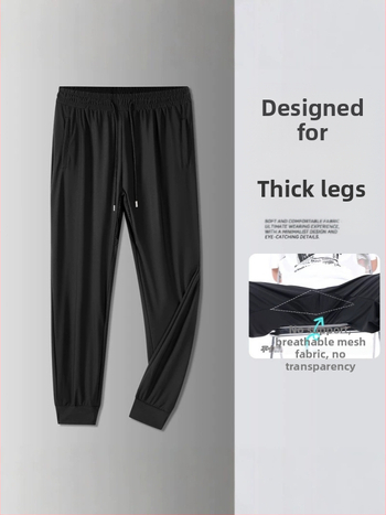 Pánske nohavice Ice Silk na beh a fitness, ľahké, voľný rovný strih, letné