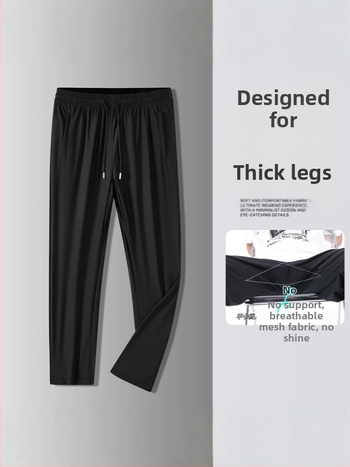 Pánske nohavice Ice Silk na beh a fitness, ľahké, voľný rovný strih, letné