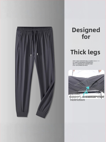 Pánske nohavice Ice Silk na beh a fitness, ľahké, voľný rovný strih, letné