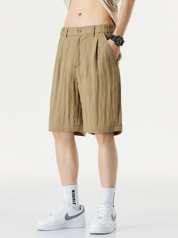 Ανδρικά σορτς Lyocell-Λινό, casual, χαλαρή εφαρμογή, μεσαία μέση