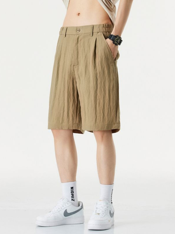 Ανδρικά σορτς Lyocell-Λινό, casual, χαλαρή εφαρμογή, μεσαία μέση