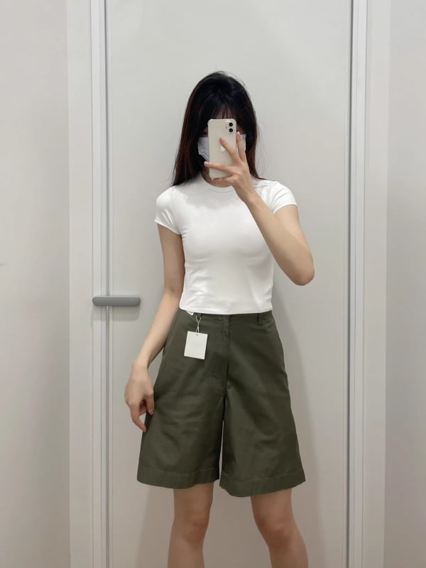Youjia unisex άνετα σορτς και παντελόνια, γαλακτώδες λευκό, άνοιξη-καλοκαίρι 470619