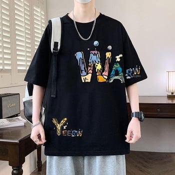 Dilonshi ανδρικό βαρέως τύπου κοντομάνικο T-shirt, καλοκαίρι 2026, αμερικανικό στυλ, χαλαρή γραμμή, 100% βαμβάκι