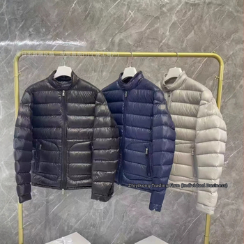 Ľahká páperová bunda Mengjia na jeseň a zimu, unisex, jednofarebná, so stojáčkom a zipsom