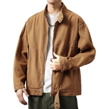 Αντρικό τζιν τζάκετ σε στυλ αμερικανικού streetwear, χαλαρή γραμμή για άνοιξη–φθινόπωρο, casual και στιβαρή εμφάνιση.