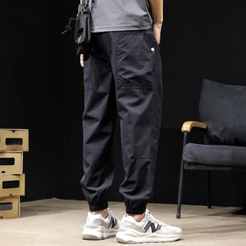 Ανδρικά casual παντελόνια από ice-silk, γρήγορο στέγνωμα, καλοκαίρι 2025, ελαφριά και διαπνέοντα, με σφιχτό μανσέτο στον αστράγαλο