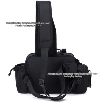Geantă de pescuit pentru momeli, purtabilă pe talie, umăr sau crossbody; suport pentru undiță, cutie de momeli și accesorii de pescuit, capacitate mare
