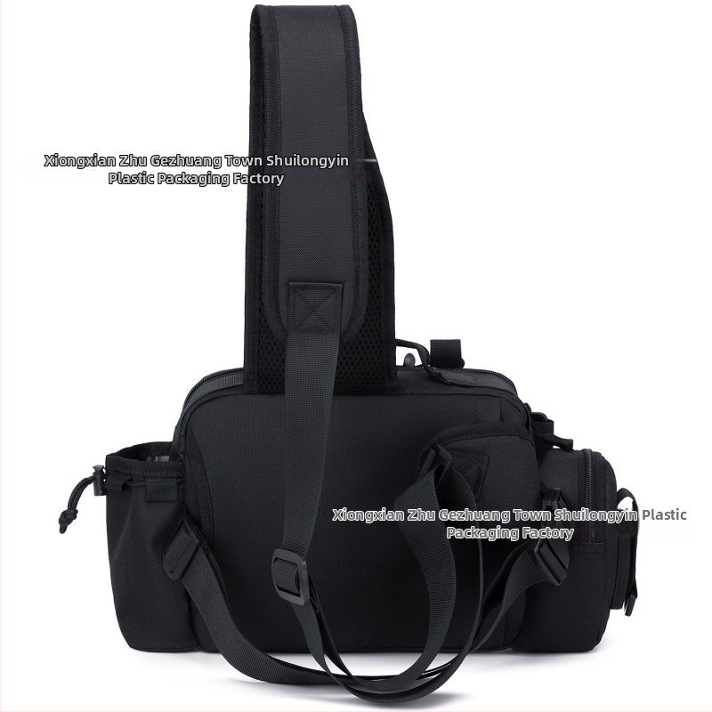Geantă de pescuit pentru momeli, purtabilă pe talie, umăr sau crossbody; suport pentru undiță, cutie de momeli și accesorii de pescuit, capacitate mare
