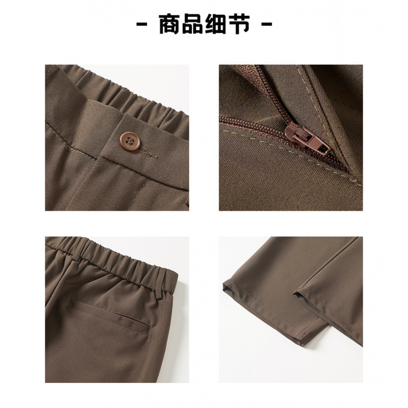 Ανδρικά παντελόνια business casual φθινοπωρινά-χειμερινά, μακριά, ίσια και φαρδιά, μονόχρωμα