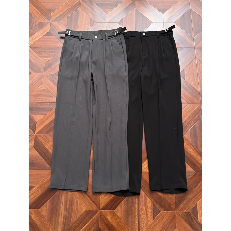 Ανδρικά casual παντελόνια με φαρδιά γραμμή, με ανάλαφρη πτώση και vintage ίσια κοπή