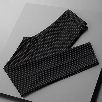 Ανδρικά παντελόνια με drape για επαγγελματικό στυλ, εφαρμοστό, cropped για καλοκαίρι