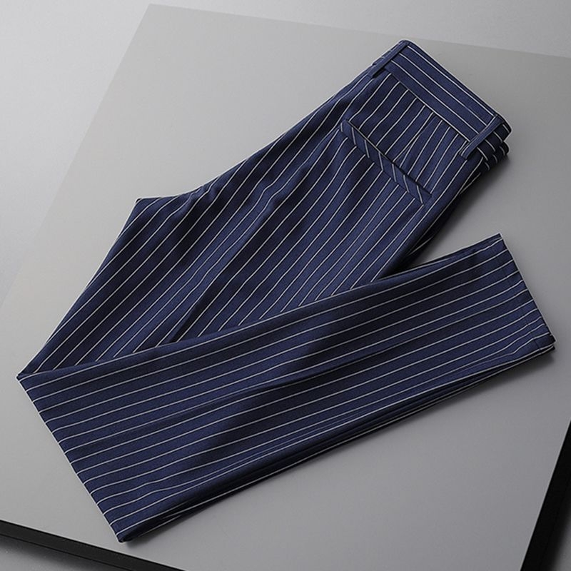 Ανδρικά παντελόνια με drape για επαγγελματικό στυλ, εφαρμοστό, cropped για καλοκαίρι