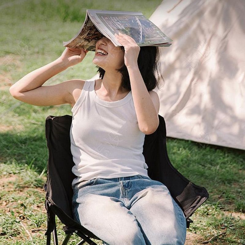 Moon Chair με χαμηλή πλάτη για πικνίκ και κάμπινγκ, φορητή αναδιπλούμενη καρέκλα εξωτερικού χώρου