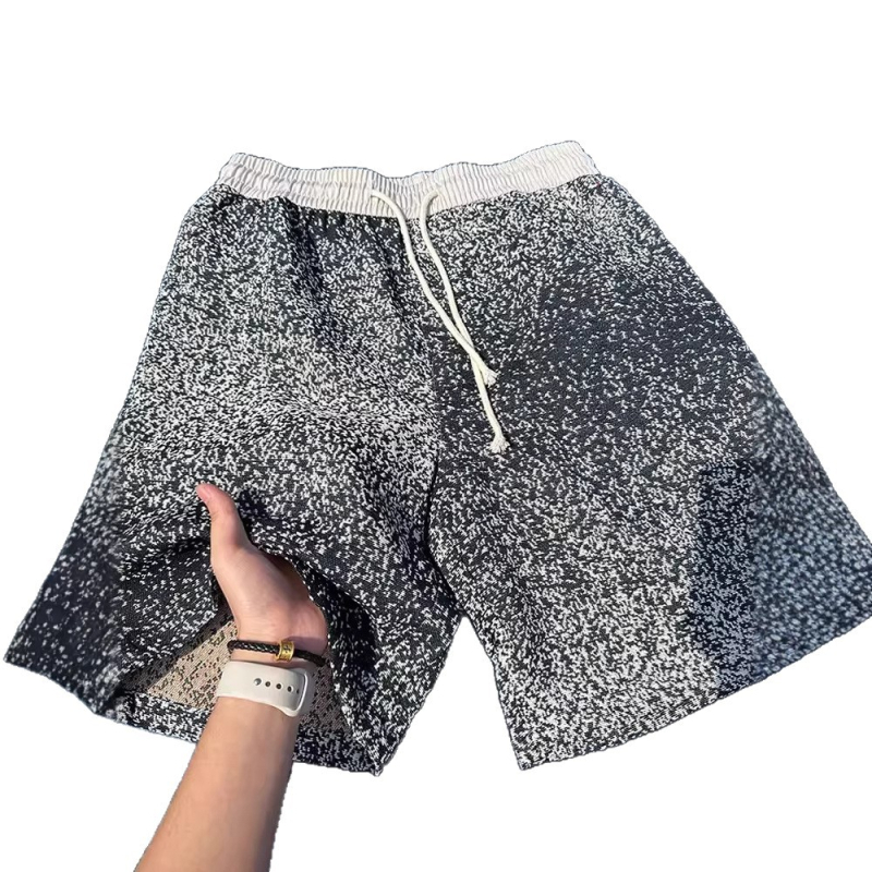 Cleanfit αθλητικά σορτς tie-dye για άνδρες, καλοκαίρι, casual με βαριά ύφανση και φαρδιά γραμμή, εμπνευσμένα από βιντάζ
