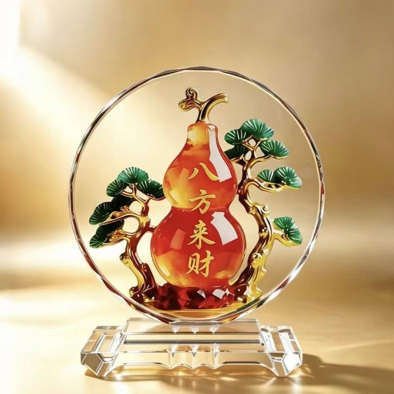 Κρυστάλλινο διακοσμητικό γάμου σε νέο κινεζικό στυλ — η αρμονία φέρνει ευημερία, διακόσμητικό για σαλόνι, πολυτελές δώρο για σπίτι