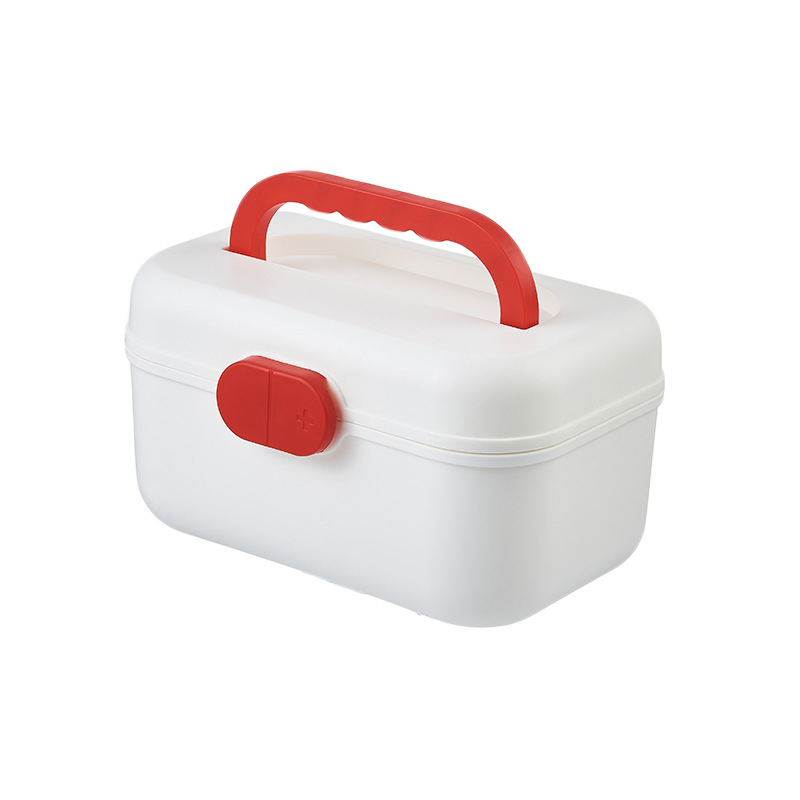 Cutie de medicamente pentru uz casnic, capacitate mare, organizator dublu pentru prim ajutor și cosmetice