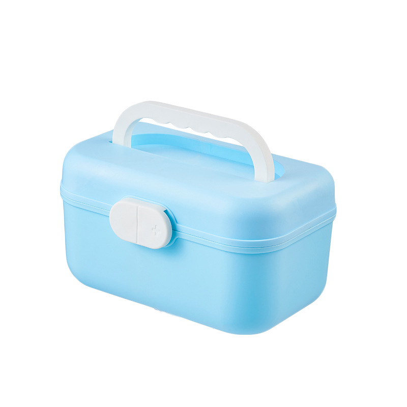 Cutie de medicamente pentru uz casnic, capacitate mare, organizator dublu pentru prim ajutor și cosmetice