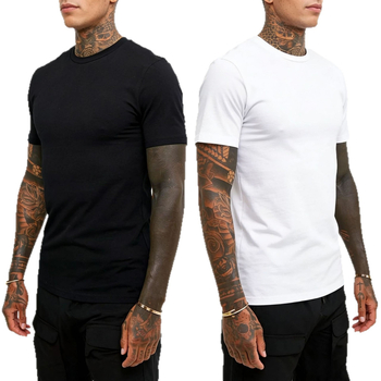 Ανδρικό T-shirt σε μεγάλο μέγεθος, κοντό μανίκι, μονόχρωμο, βαμβάκι, καλοκαίρι, αναπνεύσιμο