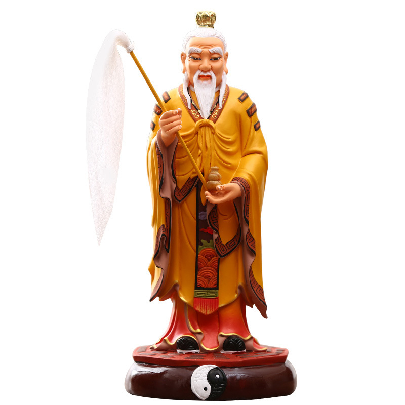 Taishang Laojun szobor – festett Moral Tianzun, otthoni díszfigura gyantából