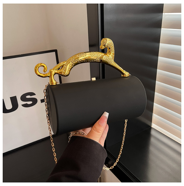 Acrylic Box Bag 2026 μοντέλο με γυαλισμένη patent leather, γυναικεία κυλινδρική crossbody βραδινή τσάντα