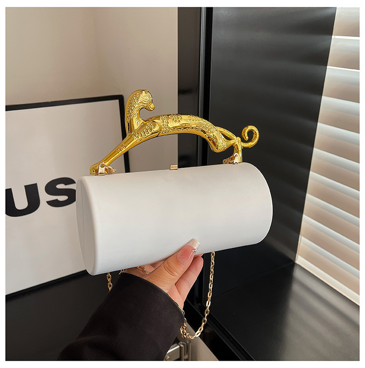 Acrylic Box Bag 2026 μοντέλο με γυαλισμένη patent leather, γυναικεία κυλινδρική crossbody βραδινή τσάντα