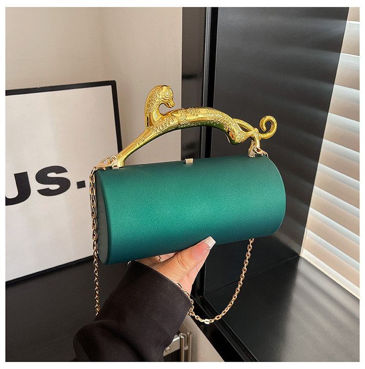 Acrylic Box Bag 2026 μοντέλο με γυαλισμένη patent leather, γυναικεία κυλινδρική crossbody βραδινή τσάντα