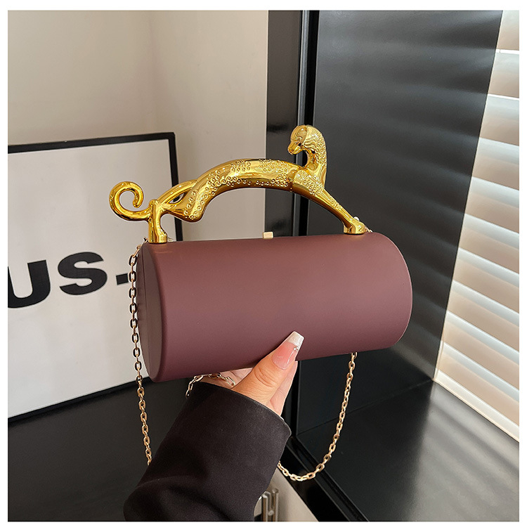 Acrylic Box Bag 2026 μοντέλο με γυαλισμένη patent leather, γυναικεία κυλινδρική crossbody βραδινή τσάντα
