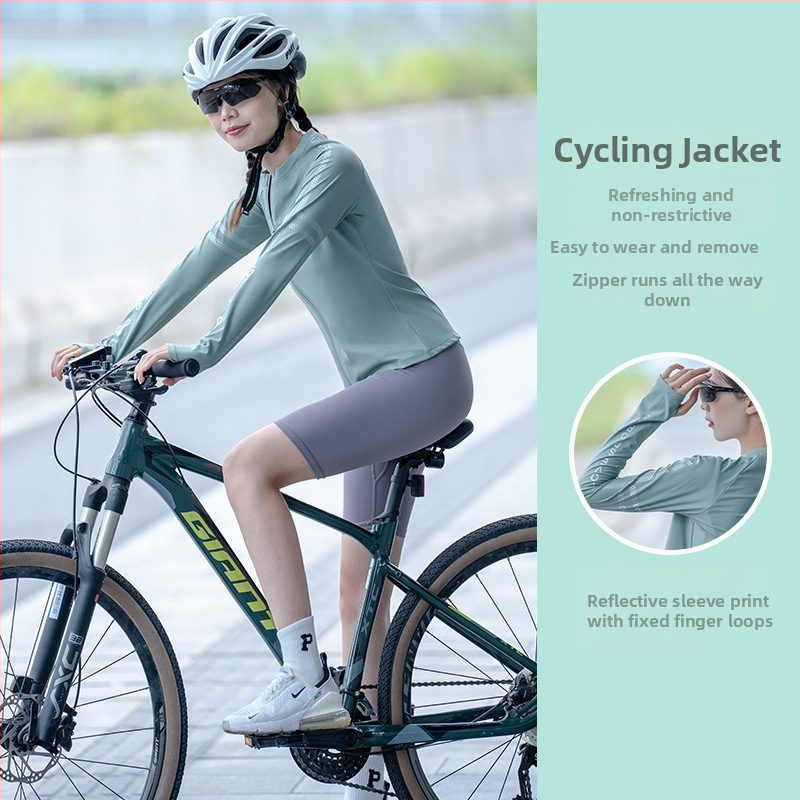 Cyklistická rýchloschnúca bunda s dlhým rukávom na zips na jogu, fitness a beh
