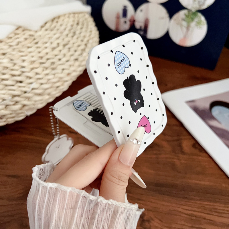 DIY γυάλινο μίνι ασύμμετρος καθρέφτης, φορητός αναδιπλούμενος καθρέφτης μακιγιάζ για γραφείο