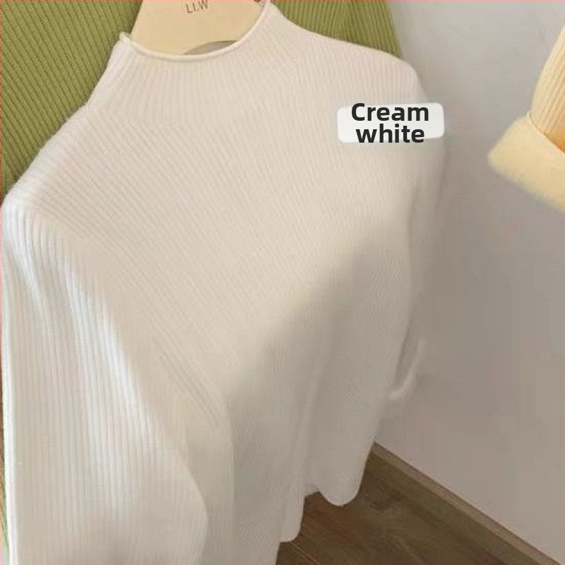 Dámsky sveter z hrubého úpletu s flísovou podšívkou – slim fit, polovičný rolák, teplá základná vrstva na jeseň a zimu