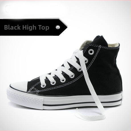 Klasické plátené topánky, unisex, veľkosť 45–46, čierne, vysoké aj nízke, Meiqi