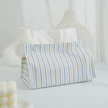 Lenvászonból készült asztali zsebkendő tartó, modern minimalist design, nappaliba és kávézóasztalhoz; autóhoz való zsebkendő tasak pamut és len keverék