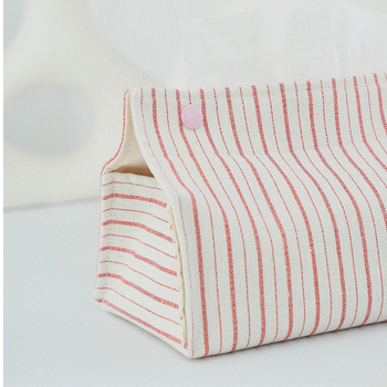 Lenvászonból készült asztali zsebkendő tartó, modern minimalist design, nappaliba és kávézóasztalhoz; autóhoz való zsebkendő tasak pamut és len keverék