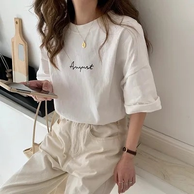 2025 νέο λευκό γυναικείο T‑shirt για το καλοκαίρι, χαλαρή γραμμή, κοντό μανίκι, κορεατικό oversized στυλ, πολυχρηστικό casual τοπ Salt Style