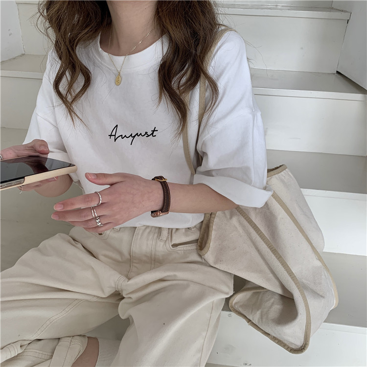 2025 νέο λευκό γυναικείο T‑shirt για το καλοκαίρι, χαλαρή γραμμή, κοντό μανίκι, κορεατικό oversized στυλ, πολυχρηστικό casual τοπ Salt Style